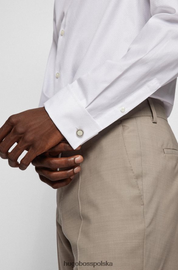 Hugo Boss koszula autobusowa h-hank-dc 50469694 biała biały R0X0H652