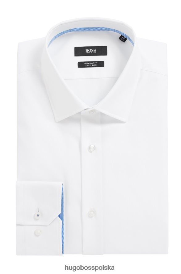 Hugo Boss koszula biznesowa Gelson 50404955 biała biały/ciemnoniebieski/granatowy/niebo R0X0H6281