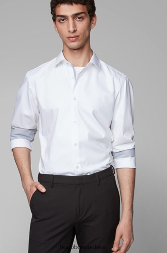 Hugo Boss koszula biznesowa Gelson 50410524 biała biały/niebieski/granatowy R0X0H6416