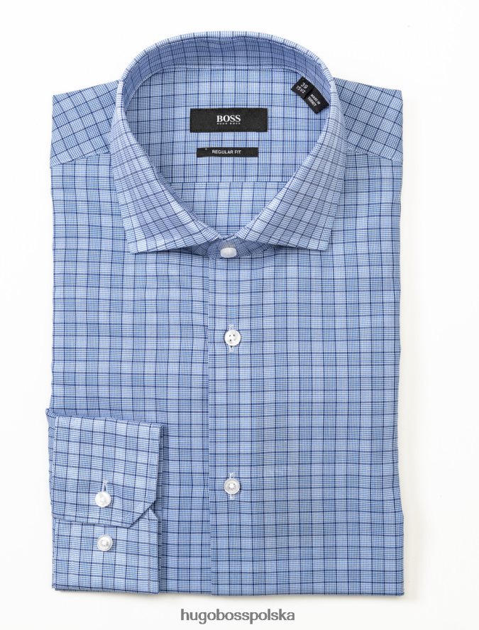 Hugo Boss koszula biznesowa Gordon 50404539 niebieska niebieski R0X0H6389
