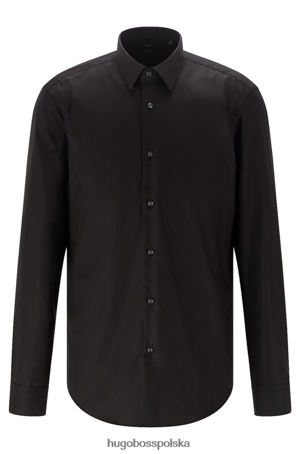 Hugo Boss koszula biznesowa elliot 50416086 czarna czarny biały R0X0H659