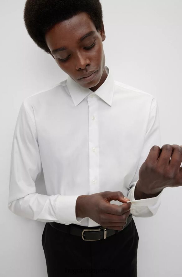 Hugo Boss koszula biznesowa h-hank-kent nr 50479922 biała biały/jasnoniebieski R0X0H615