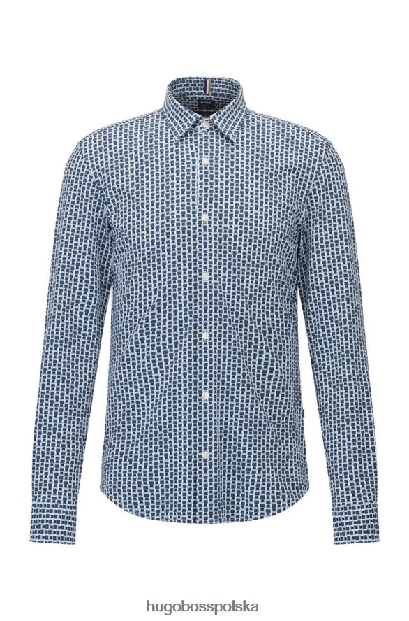 Hugo Boss koszula casual Ronni 50468969 ciemnoniebieska ciemny niebieski R0X0H6115