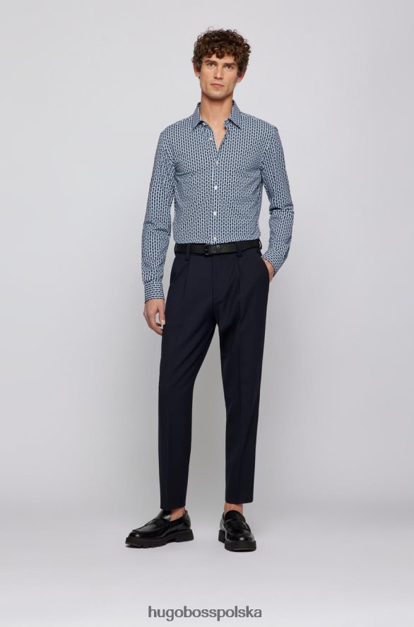 Hugo Boss koszula casual Ronni 50468969 ciemnoniebieska ciemny niebieski R0X0H6115