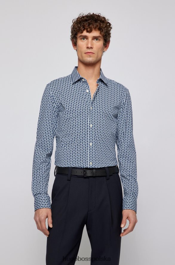 Hugo Boss koszula casual Ronni 50468969 ciemnoniebieska ciemny niebieski R0X0H6115