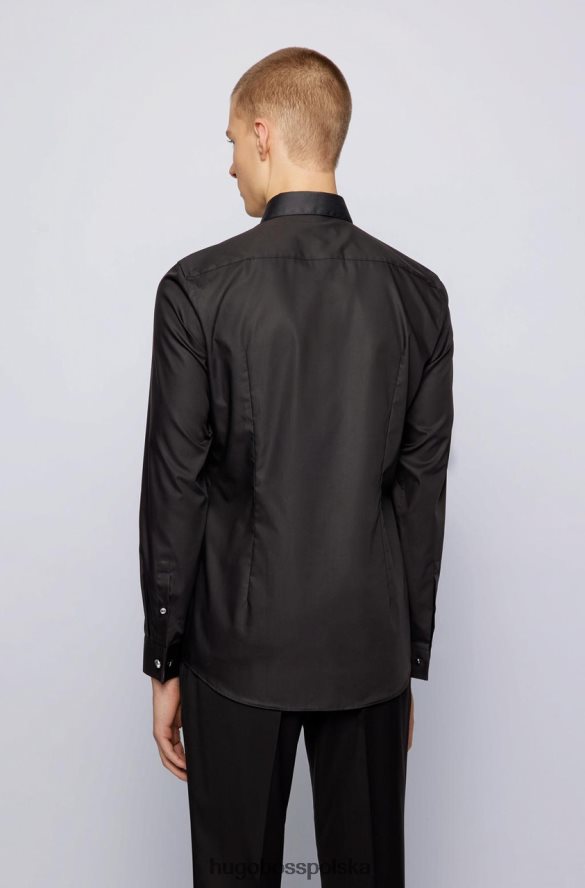 Hugo Boss koszula wieczorowa Jalvin 50445943 czarna czarny biały R0X0H6288
