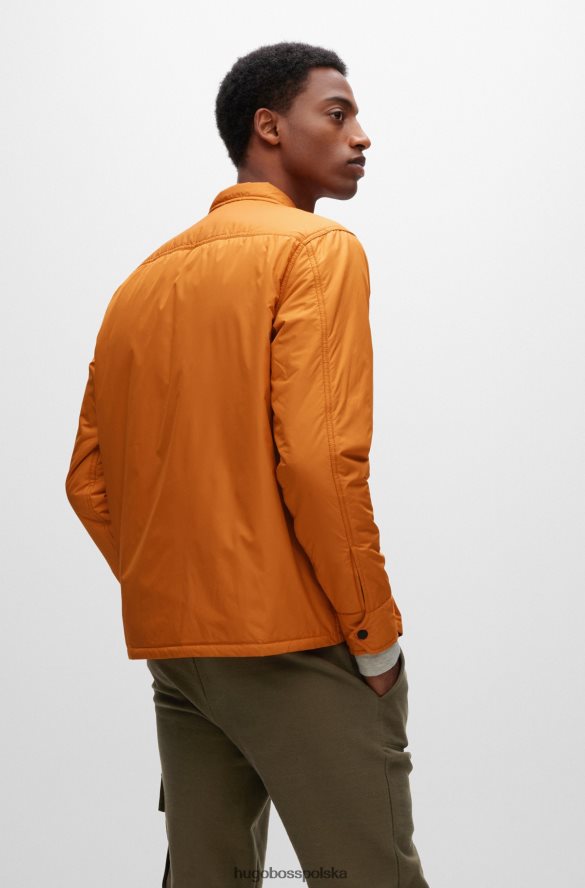 Hugo Boss wodoodporna koszula oversize o kroju oversize z gumowanym logo hugo w kolorze jasnopomarańczowym jasnopomarańczowy R0X0H64604
