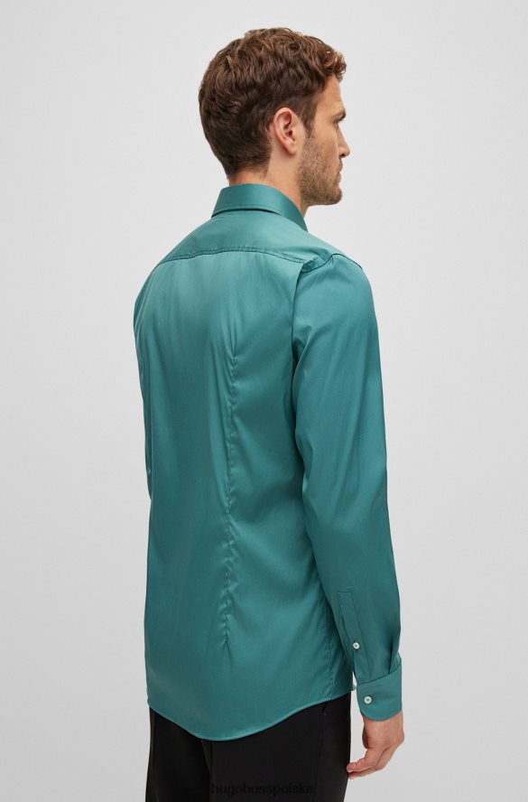 Hugo Boss zielona koszula Hugo o dopasowanym kroju, wykonana z łatwego w prasowaniu, elastycznego materiału zielony R0X0H62825