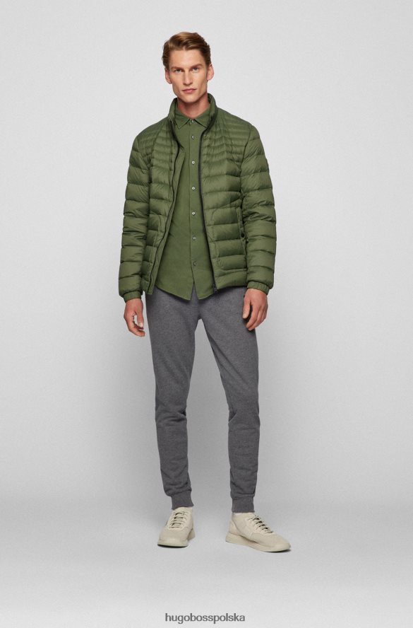 Hugo Boss zielona koszula Hugo o dopasowanym kroju z barwionego na wymiar bawełnianego dżerseju zielony R0X0H64246