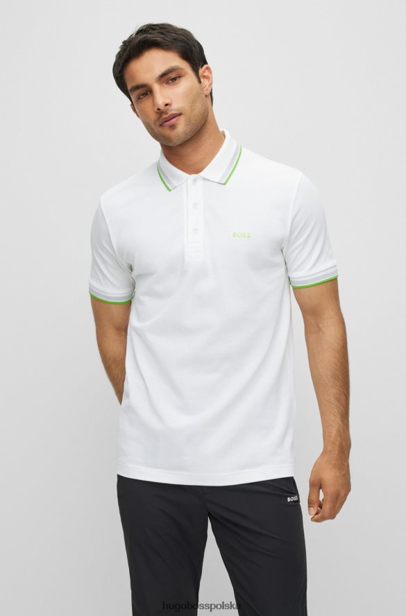 Hugo Boss Biała koszulka polo hugo z bawełny organicznej z kontrastowymi detalami z logo biały R0X0H62488