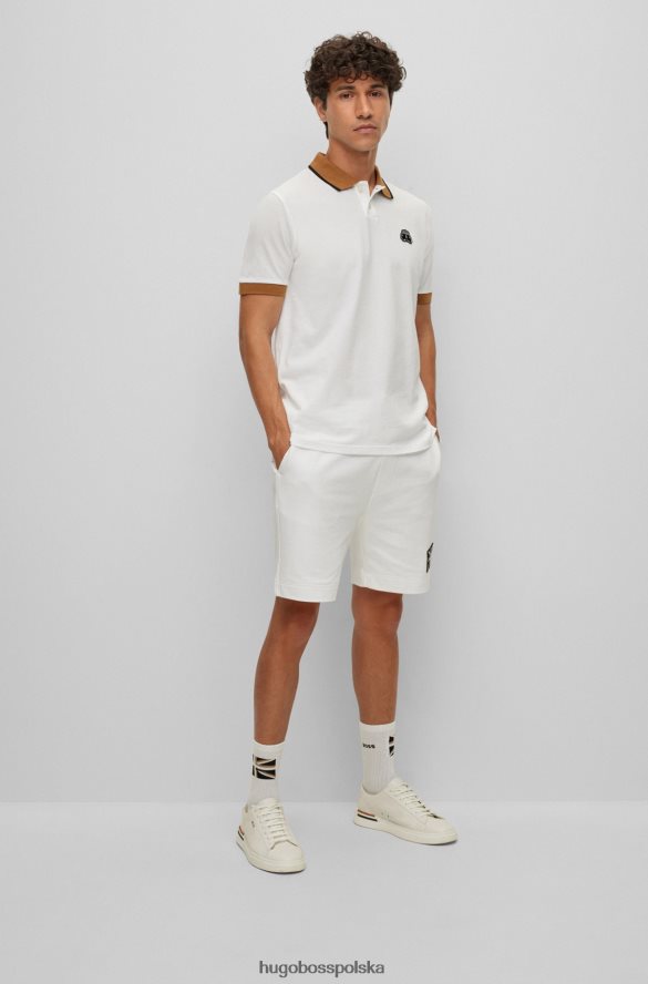 Hugo Boss Biała koszulka polo hugo z bawełny organicznej z naszywką taksówkową biały R0X0H63448