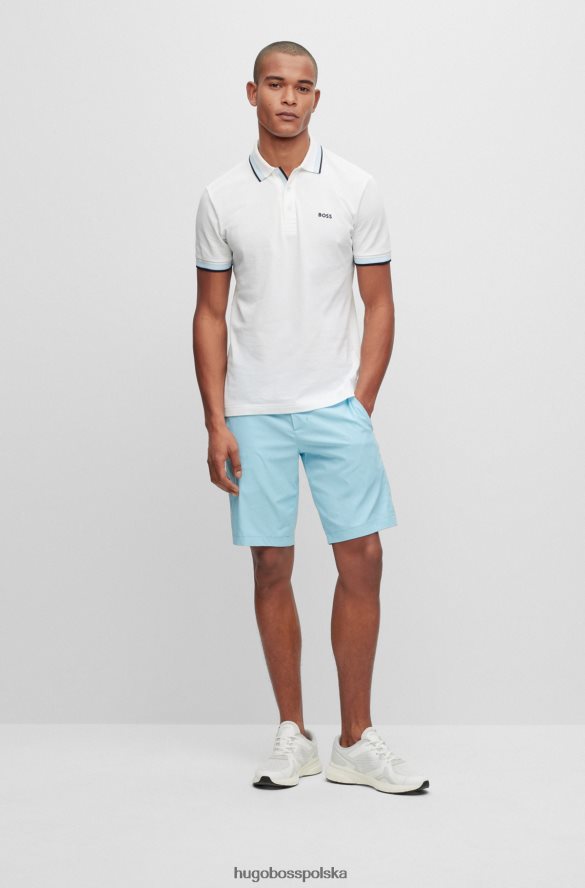 Hugo Boss Biała koszulka polo hugo z bawełny organicznej z zakrzywionym logo biały R0X0H61216