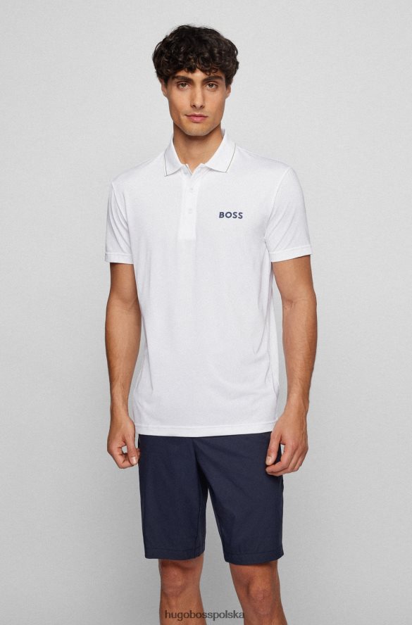 Hugo Boss Biała koszulka polo hugo z logo i wykonana z elastycznego dżerseju biały R0X0H63146