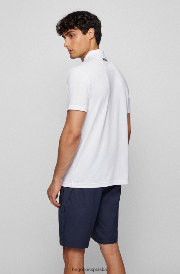 Hugo Boss Biała koszulka polo hugo z logo i wykonana z elastycznego dżerseju biały R0X0H63146