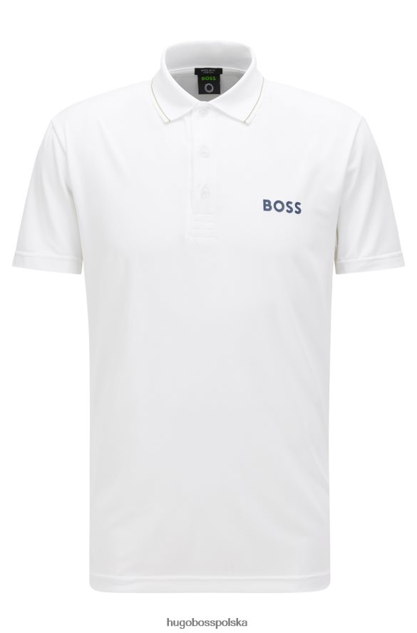 Hugo Boss Biała koszulka polo hugo z logo i wykonana z elastycznego dżerseju biały R0X0H63146