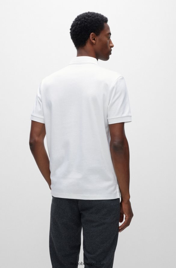 Hugo Boss Biała koszulka polo hugo z organicznej bawełny z naszywką z logo biały R0X0H61507