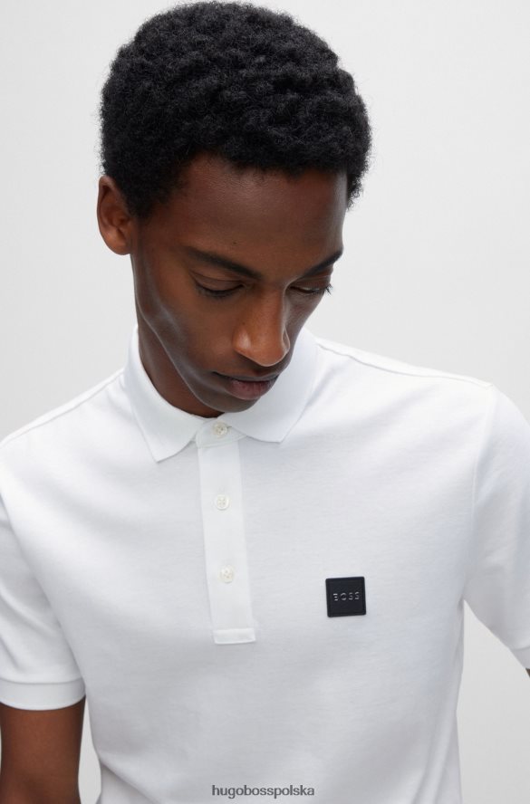 Hugo Boss Biała koszulka polo hugo z organicznej bawełny z naszywką z logo biały R0X0H61507