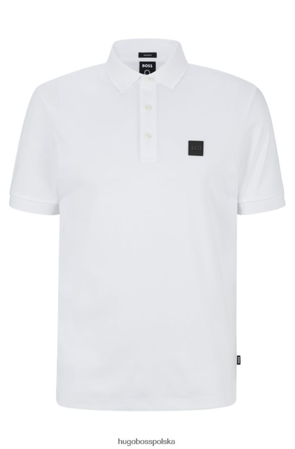 Hugo Boss Biała koszulka polo hugo z organicznej bawełny z naszywką z logo biały R0X0H61507