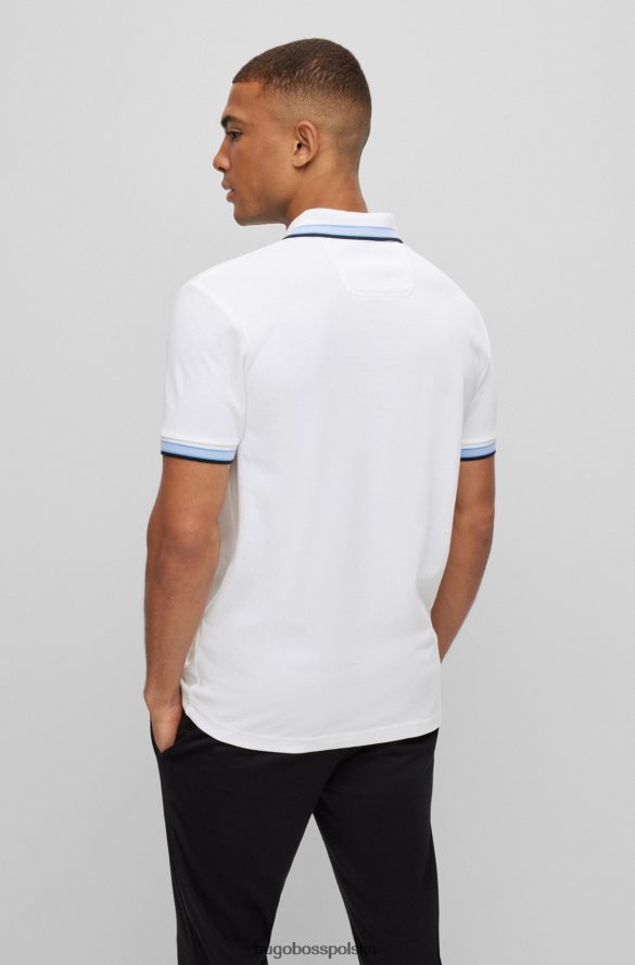 Hugo Boss Biała koszulka polo hugo z organicznej bawełny z zakrzywionym logo biały R0X0H61215