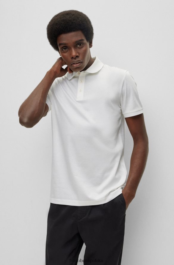 Hugo Boss Biała koszulka polo o regularnym kroju hugo z merceryzowanej bawełny organicznej biały R0X0H64413
