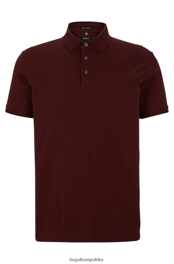 Hugo Boss Ciemnoczerwona koszulka polo Hugo o regularnym kroju z merceryzowanej bawełny organicznej ciemno czerwony R0X0H64412