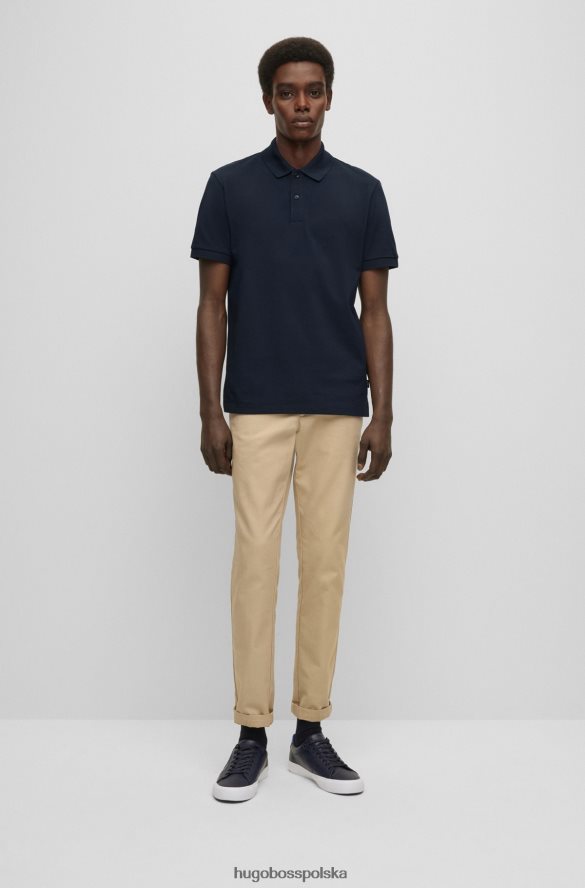 Hugo Boss Ciemnoniebieska koszulka polo hugo z organicznej bawełny z haftowanym logo ciemny niebieski R0X0H61936