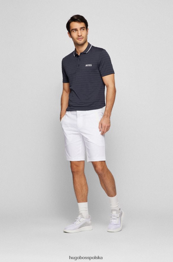 Hugo Boss Ciemnoniebieska koszulka polo typu slim fit z dzianiny Hugo i kontrastowym brandingiem ciemny niebieski R0X0H63202