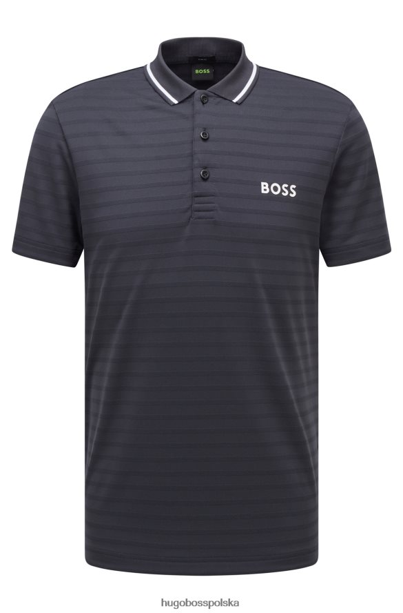 Hugo Boss Ciemnoniebieska koszulka polo typu slim fit z dzianiny Hugo i kontrastowym brandingiem ciemny niebieski R0X0H63202