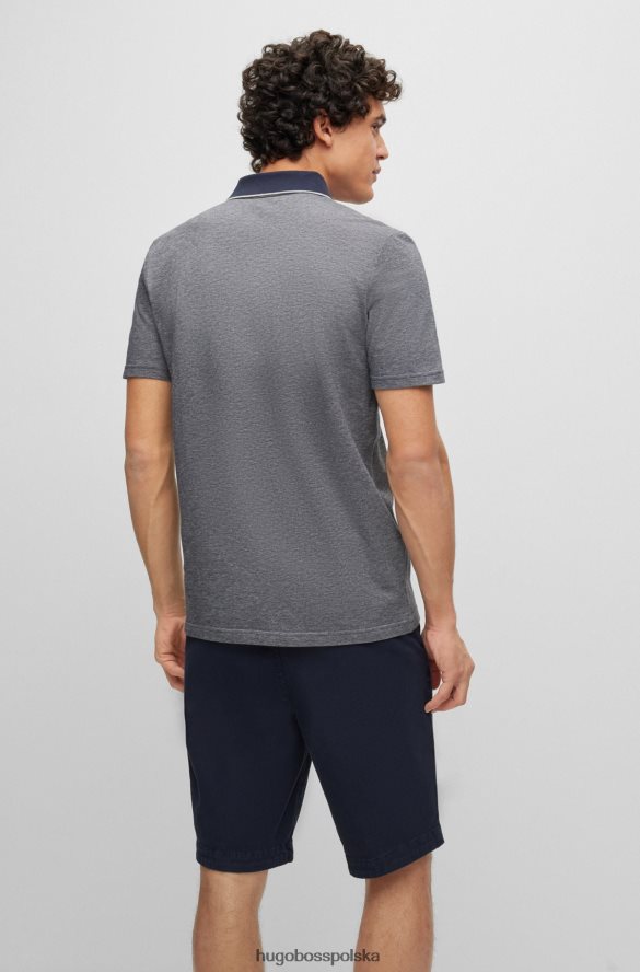Hugo Boss Ciemnoniebieska koszulka polo z bawełny oxford hugo z naszywką z logo ciemny niebieski R0X0H62467