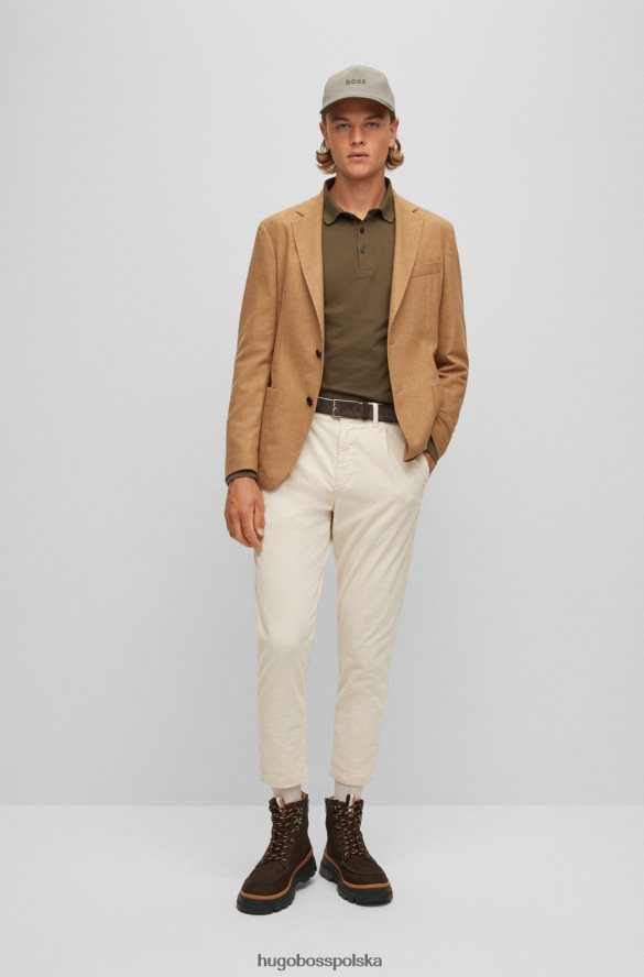 Hugo Boss Ciemnozielona koszulka polo typu slim-fit hugo z długimi rękawami i naszywką z logo ciemnozielony R0X0H61961