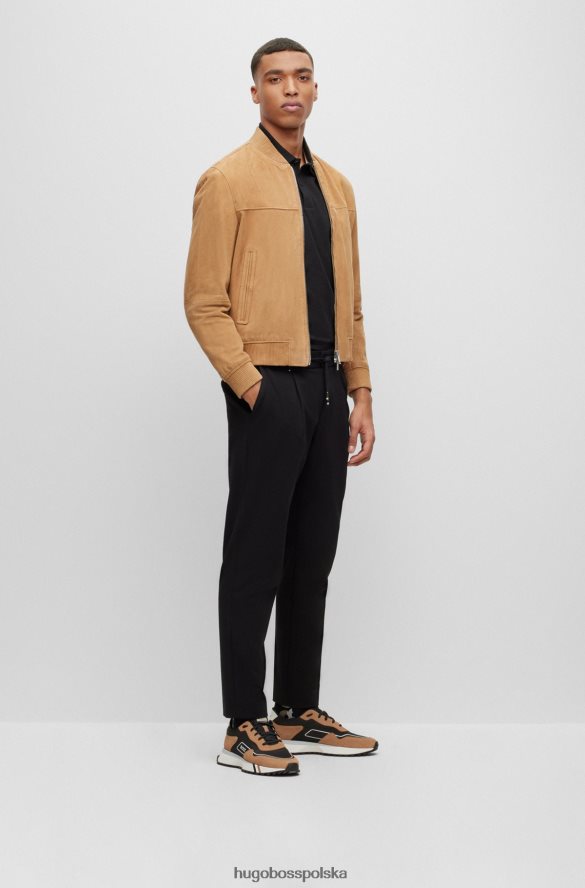 Hugo Boss Czarna koszulka polo hugo z bawełny organicznej z haftowanym logo czarny R0X0H61943