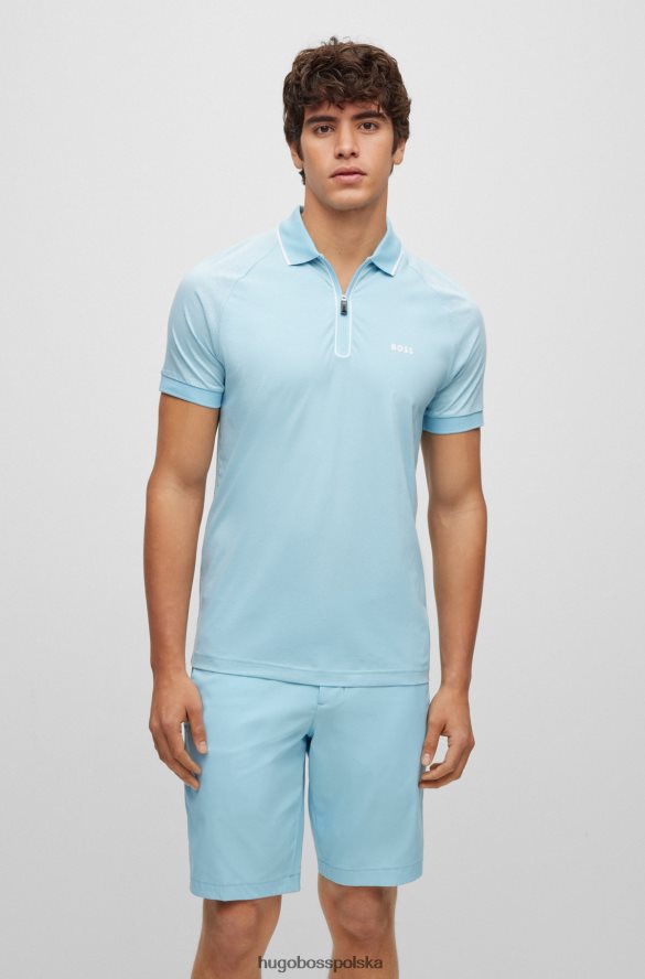 Hugo Boss Hugo Koszulka polo o dopasowanym kroju, zapinana na zamek, wykonana z elastycznej bawełny w kolorze jasnoniebieskim jasny niebieski R0X0H64182