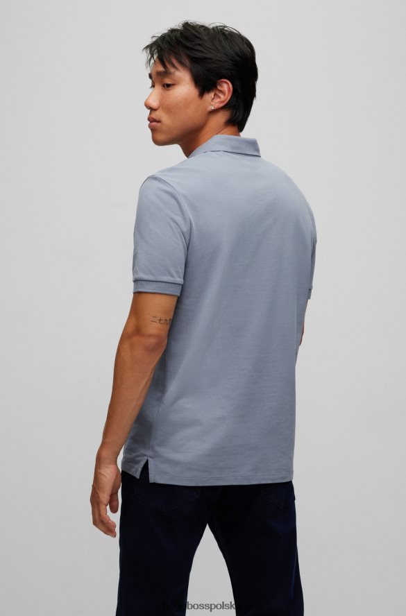 Hugo Boss Hugo bawełniana koszulka polo slim-fit z czerwoną metką z logo w kolorze niebieskim niebieski R0X0H63111