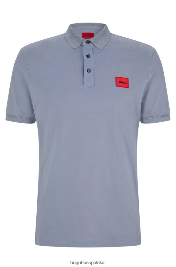 Hugo Boss Hugo bawełniana koszulka polo slim-fit z czerwoną metką z logo w kolorze niebieskim niebieski R0X0H63111