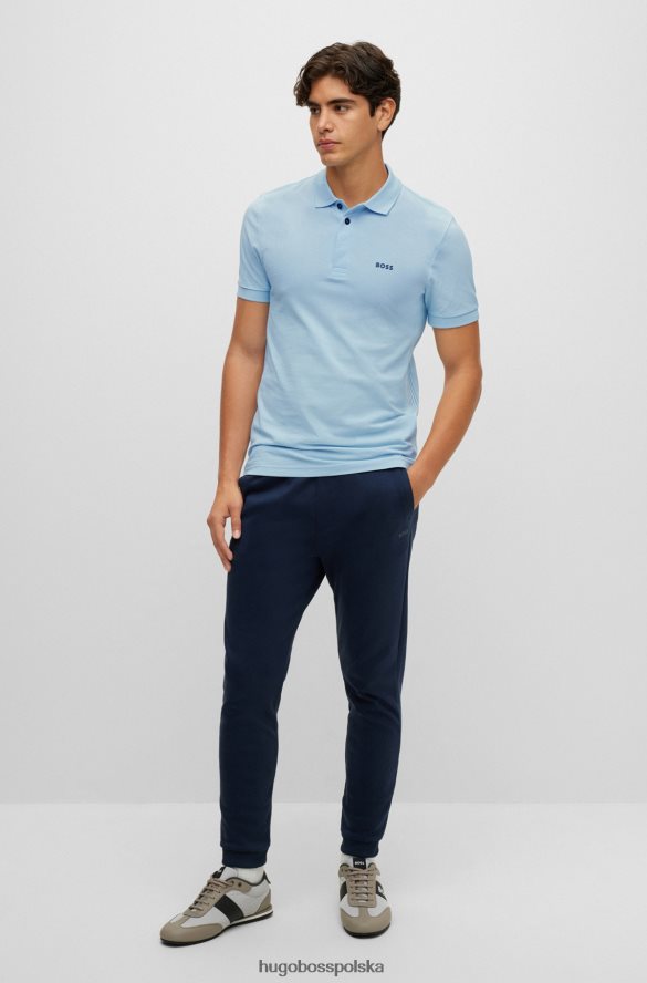 Hugo Boss Hugo bawełniana koszulka polo slim-fit z wstawkami w paski w kolorze jasnoniebieskim jasny niebieski R0X0H61502