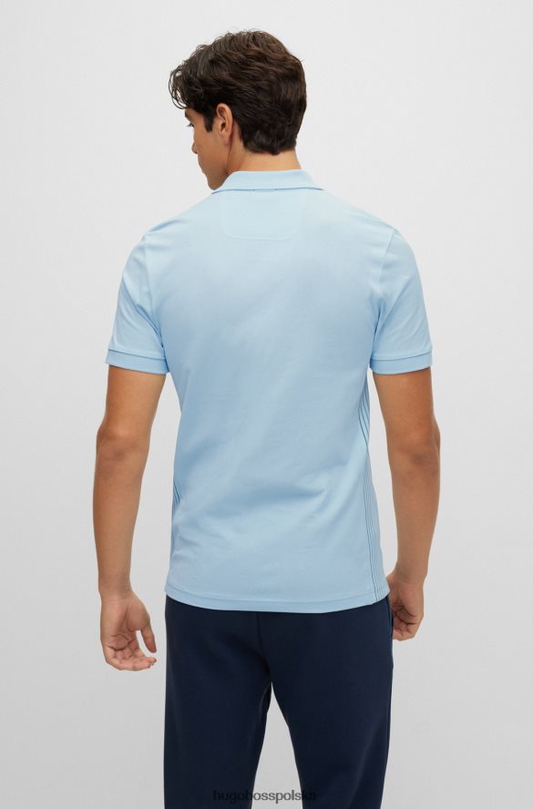 Hugo Boss Hugo bawełniana koszulka polo slim-fit z wstawkami w paski w kolorze jasnoniebieskim jasny niebieski R0X0H61502