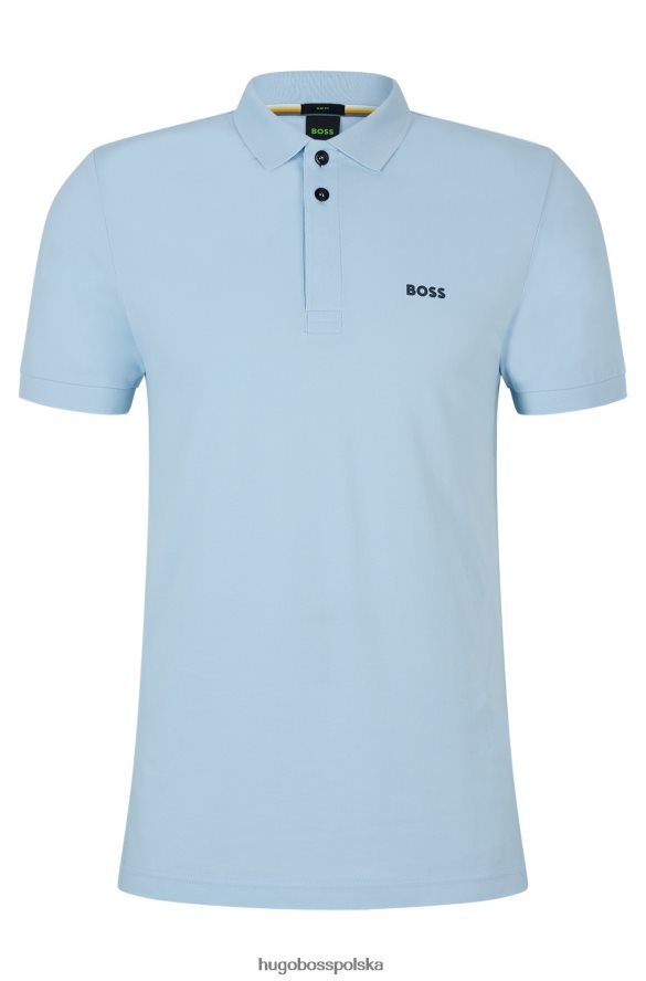 Hugo Boss Hugo bawełniana koszulka polo slim-fit z wstawkami w paski w kolorze jasnoniebieskim jasny niebieski R0X0H61502