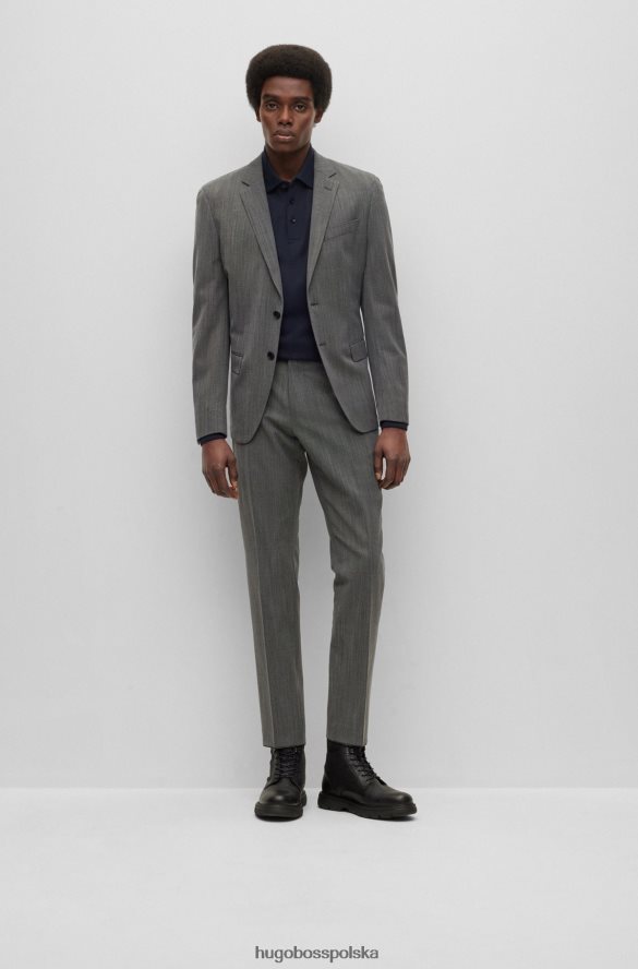 Hugo Boss Hugo ciemnoniebieska koszulka polo slim-fit z merceryzowanej bawełny o strukturze wafla ciemny niebieski R0X0H62802