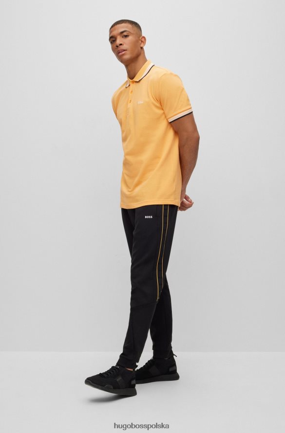 Hugo Boss Hugo jasnopomarańczowa koszulka polo z organicznej bawełny z zakrzywionym logo jasnopomarańczowy R0X0H61197