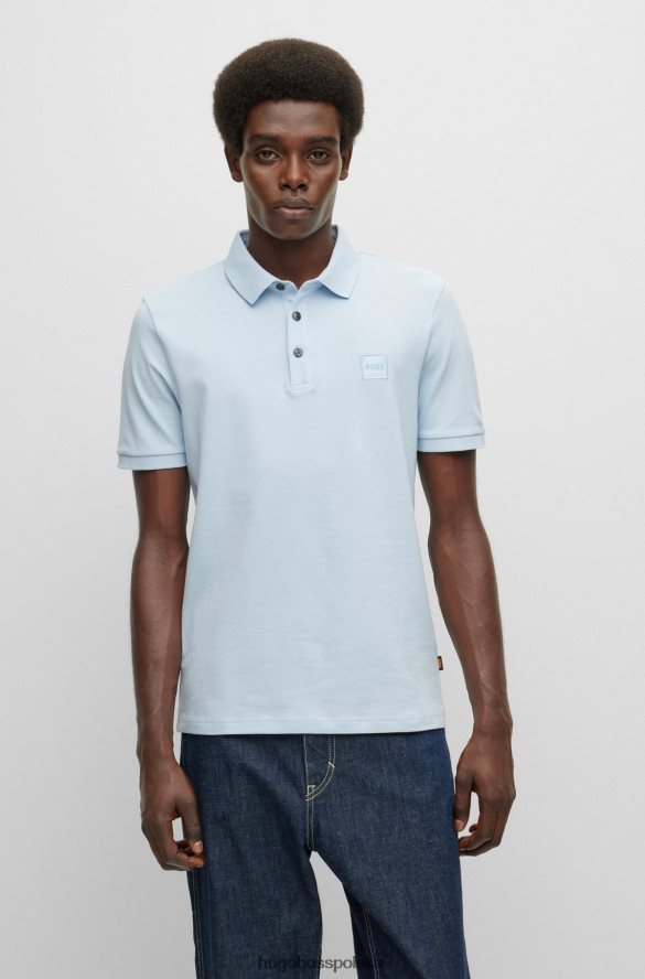 Hugo Boss Hugo koszulka polo slim fit z elastycznej bawełny z naszywką z logo w kolorze jasnoniebieskim jasny niebieski R0X0H61613
