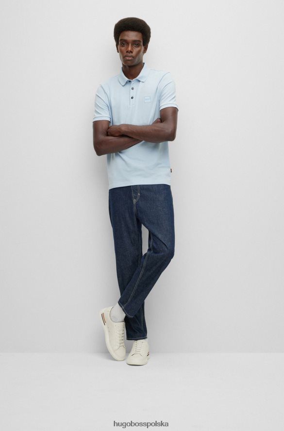 Hugo Boss Hugo koszulka polo slim fit z elastycznej bawełny z naszywką z logo w kolorze jasnoniebieskim jasny niebieski R0X0H61613