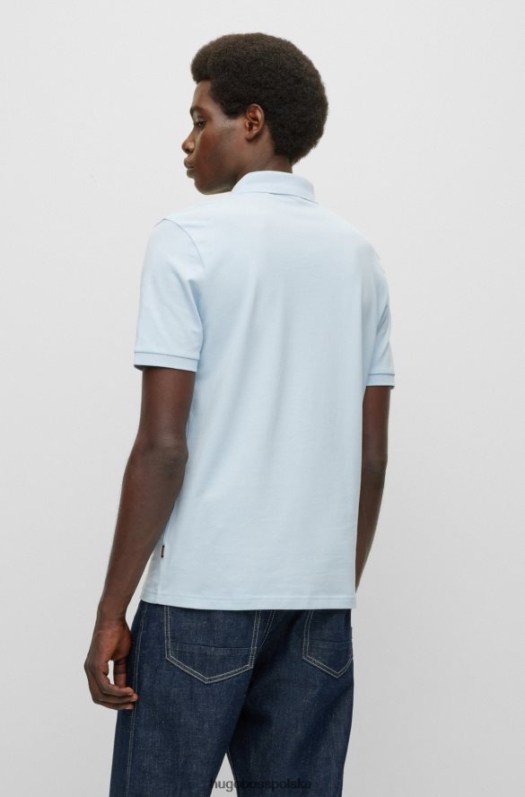 Hugo Boss Hugo koszulka polo slim fit z elastycznej bawełny z naszywką z logo w kolorze jasnoniebieskim jasny niebieski R0X0H61613