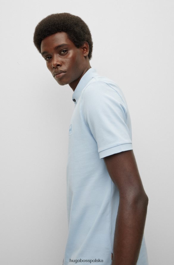 Hugo Boss Hugo koszulka polo slim fit z elastycznej bawełny z naszywką z logo w kolorze jasnoniebieskim jasny niebieski R0X0H61613