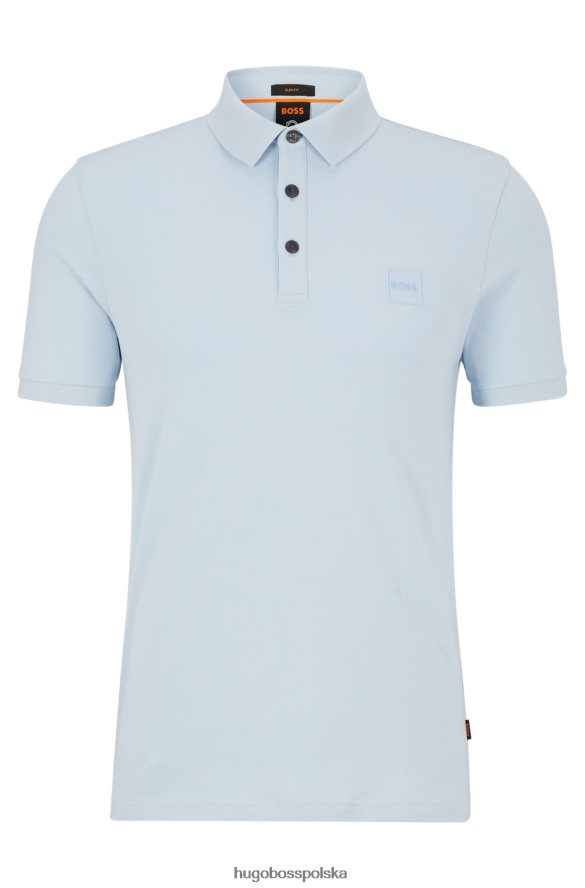 Hugo Boss Hugo koszulka polo slim fit z elastycznej bawełny z naszywką z logo w kolorze jasnoniebieskim jasny niebieski R0X0H61613