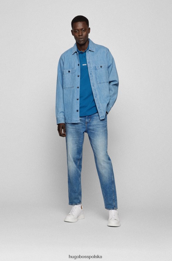 Hugo Boss Koszulka polo hugo fine-piqu¦ z kontrastowymi detalami w kolorze niebieskim niebieski R0X0H63846