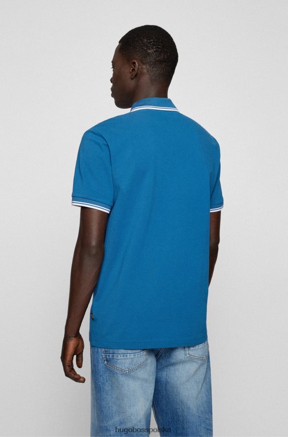 Hugo Boss Koszulka polo hugo fine-piqu¦ z kontrastowymi detalami w kolorze niebieskim niebieski R0X0H63846