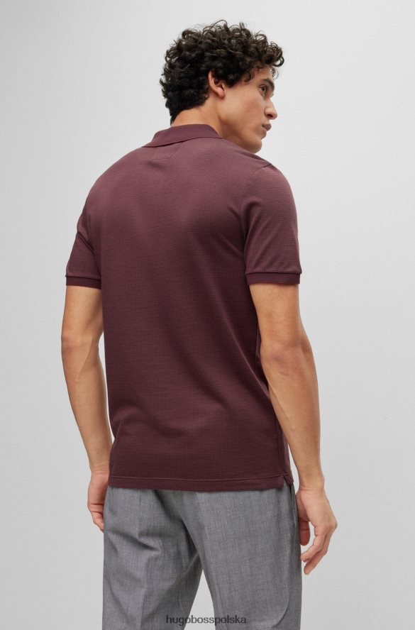 Hugo Boss Koszulka polo hugo o dopasowanym kroju w kolorze ciemnoczerwonym z bawełny i jedwabiu ciemno czerwony R0X0H64452