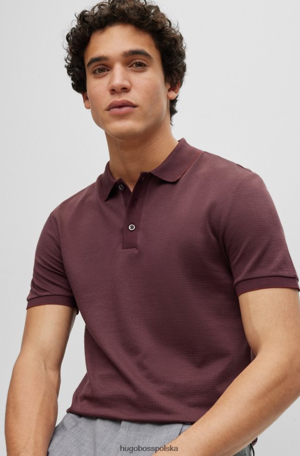 Hugo Boss Koszulka polo hugo o dopasowanym kroju w kolorze ciemnoczerwonym z bawełny i jedwabiu ciemno czerwony R0X0H64452