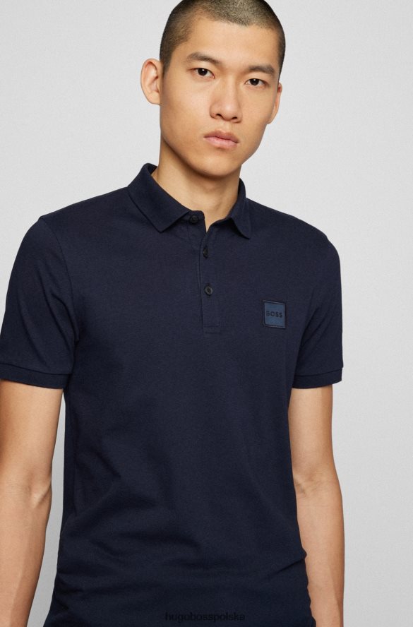 Hugo Boss Koszulka polo hugo o dopasowanym kroju, wykonanej z elastycznej bawełny, z naszywką z logo w kolorze ciemnoniebieskim ciemny niebieski R0X0H61619