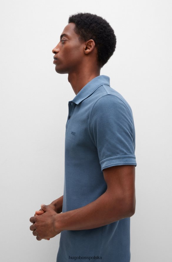 Hugo Boss Koszulka polo hugo o dopasowanym kroju z bawełnianej piki w kolorze niebieskim niebieski R0X0H61697